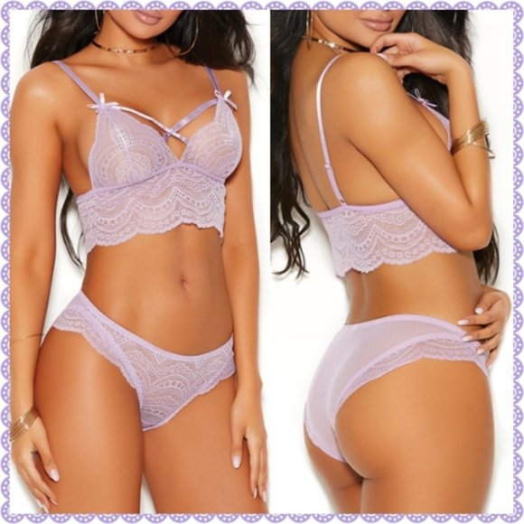 🌚🆕Blooming Orchid Lace Lingerie Cami /Bralette 2X - Picture 3 of 5